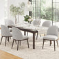COLAMY Upholstered Dining Chairs Set of 6, Large Dining Room Kitchen Chairs with High Back and Deep Seat, Modern Fabric Dinner Chairs with Wood Legs, Light Grey