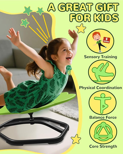 21" L × 19" W Spinning Chair for Autistic Kids, Sensory Toys for Kids with Autism, Sit and Spin, Toddlers & ADHD Children, Sensory Products Swivel Chair, Light Green