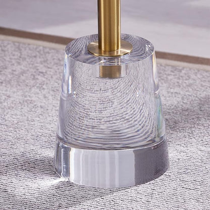 LIKENOW Furniture Acrylic Side Table,Clear Small Round End Table for Living Room,Bedroom,Office | Modern Nightstand with Gold Post for Drink,Food,Snack,Assembly