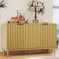 Buffet Cabinet with Storage, Sideboard Cabinet with Fluted Door, Kitchen Buffet Storage Cabinets with Adjustable Shelves, Sideboard Cabinets for Living Room, Entry, Hallway, Natural