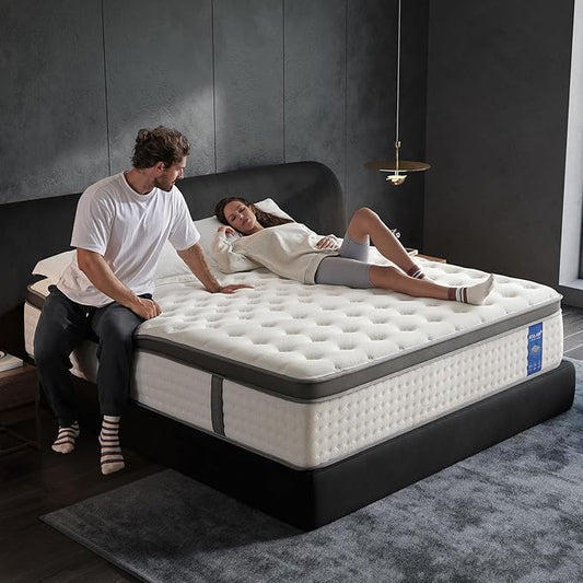 King Mattress,14 Inch King Size Mattresses in a Box,Memory Foam Hybrid Mattress , Individual Pocket Spring for Motion Isolation &Zoned Support & Pressure Relief,Medium Firm (King, 14, Inches)