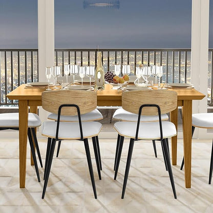 SIMPLIHOME Colby Dining Table, Solid Wood Oak Veneer in Oak, 60 x 36 inches, Contemporary-Style Rectangular Kitchen Table for up to 6 People