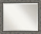 Amanti Art Bathroom Mirror for Over Sink, 27x33 Filigree Matte Black Rectangle Vanity Mirror, Large Traditional Frame, Hangs Horizonally and Vertically, Bathroom Wall Decor, Beveled Edge