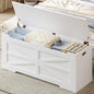 47.2" Storage Chest, Extra Large Storage Trunk with 2 Safety Hinges, Wooden Box Bench, Lift-Top Organizer Chest, Shoe Bench for Entryway, Bedroom, Living Room, White SB13403X