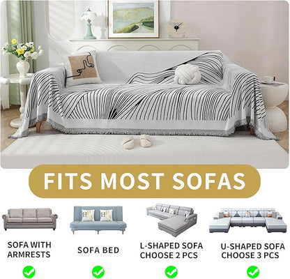 Non Slip Sofa Covers Couch Covers for 2 Cushion Couch Sofa Pet Friendly Washable Couch Covers for Sofa, Soft Thick Sectional Couch Covers L Shape Furniture Protector for Kids, Dogs 71" X102"