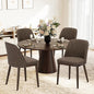 COLAMY Upholstered Dining Chairs Set of 4, Modern Kitchen Chairs with Back, Leather Side Dining Room Chairs with Wood Legs for Kitchen Dining Room Restaurant, Dark Brown