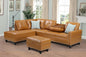 Evan Sectional Sofa or Couch with Ottoman for Living Room, Apartment, Bedroom, Office