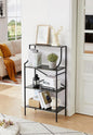 4 Tier Bookshelf, Entryway Standing Shelf Units with Storage, Small Bookcases with Open Shelves, Home Storage Shelving for Bedroom, Study, Living Room, Wood Grey