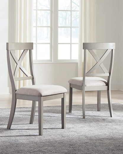 Signature Design by Ashley Parellen Modern Farmhouse Upholstered Dining Chair, Set of 2, Gray
