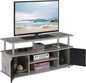 Convenience Concepts Designs2Go Monterey Stand Family Entertainment Center with Storage Cabinets and Shelves, Modern TV Console for Living Room, Office, 47.25", Faux Birch/Black