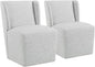 Dining Chairs with Casters Require Assembly Upholstered Wingback Single Sofa Armless Deskchair for Bedroom Waiting Room Kitchen Diningroom