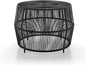Muse & Lounge Co. Ysar Boho Rattan Round Coffee Table Outdoor with Metal Frame, All-Weather and Rust Resistant, Handcrafted Coastal Furniture for Patio, Poolside, Garden, Yard, Black
