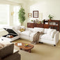 127.6 Inch 5-Seat Modular Convertible Sectional Sofa with Removable Storage Ottoman and 2 Hidden Cupholder, L-Shaped Upholstery Corner Couch for Living Room Apartment Office, Beige