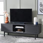 SAFAVIEH Aricia TV Stand for up to 65" Flatscreen – Black, 2 Sliding Doors with Interior Storage, 1 Open Shelf, Entertainment Media Console (MED9633B)