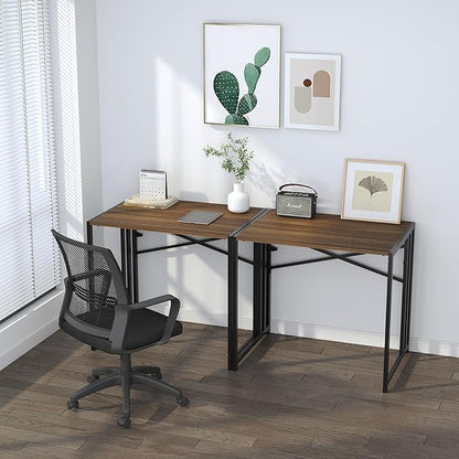Folding Computer Desk 32 inch Writing Gaming Computer Camping Table, No Assembly Required Home Office Desk, Espresso