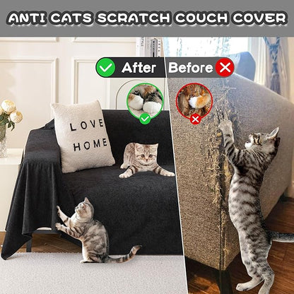 MYSKY HOME Black Couch Covers for Sectional Sofa, Couch Cover L Shape Couch Covers for Dogs Washable Couch Cover Banket Modern Sofa Slipcovers, Super Soft Sofa Towel for Kids, Pets, 71" x 150"