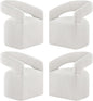 Upholstered Dining Chairs with Casters Modern Barrel Side Armchair with Rollers for Diningroom Bedroom Livingroom Reading Room, Beige, 4PCS