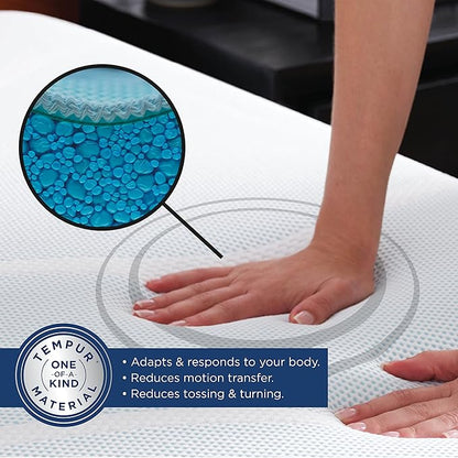 Tempur-Pedic TEMPUR-Adapt + Cooling 3-Inch Full Mattress Topper Medium Luxury Premium Foam, Washable Cover, Medium Cooling Topper,white