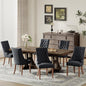 COLAMY Wingback Upholstered Side Dining Room Chairs Set of 6, Fabric Dining Chairs with Tufted Button, Living Room Chairs for Home Kitchen, Black