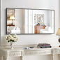 KOCUUY 24x48 Inch Large Black Wall Mounted Mirror,Aluminum Framed Decorative Rectangular Bathroom Mirror for Wall Over Sink,Vanity Mirror for Bedroom Living Room Bathroom,Functional Oversized Mirror