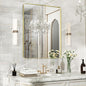 28×36 Gold Bathroom Mirror, Rectangular Bathroom Vanity Mirror for Wall with Rounded Corners & Aluminum Alloy Frame, Tempered-Glass, Modern, Farmhouse, Horizontal/Vertical, Entryway, Bedroom