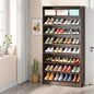 Tribesigns Tall Shoe Cabinet, 9 Tiers 40-45 Pairs Heavy Duty Wood Freestanding Shoe Storage Cabinet, 70.8'' Tall Shoe Cabinet with Open Storage for Entryway (Rustic Brown)