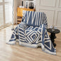 STACYPIK Reversible Boho Blue Beige Couch Cover for 2 Cushion Couch Sofa Cover for Dogs Anti-Scratch Furniture Protector Cover with Tassels for Pet Cat Non-Slip Loveseat Cover for Sectional-71X90IN