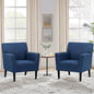 COLAMY Accent Chair Set of 2 for Living Room, Modern Upholstered Fabric Accent Armchair with Back, Soft Single Sofa Chair with Arms for Bedroom/Office/Reception Room, Blue