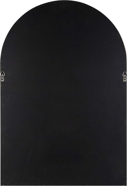 Kate and Laurel Hutton MidCentury Modern Farmhouse Arch Mirror, 24" x 36", Walnut Brown Finish