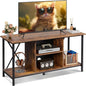 WLIVE TV Stand up to 45 Inch TV, 41" Entertainment Center with Open Storage Shelf for Living Room, Rustic Brown