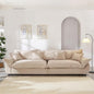 126 Inch Sailing Design Modular Sectional Cloud Sofa with Storage, Modern Deep Seat Couch w/Throw Pillows & Removable Backrest for Living Room Bedroom Apartment,Light Khaki