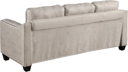 3 Pieses Living Room Sofa Sets Linen Blend Button Tufted Retro Sofa&Couch Include 3 Seaters Couch, Loveseat and Armchair with Waved Armrests and Nailhead Decor for Home Apartment Office