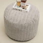 Round Stuffed Pouf Ottoman for Foot Rest, Storage Ottoman Pouf Foot Stool Cushion, Faux Fur Poufs with Foam Chunk Filling, 26 X 18 Inch Floor Chair for Living Room Bedroom Home Decor, Light Gray