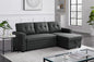 Devion Furniture Maison 4-in-1 Convertible L Shaped Couch with Pull Out Bed and Storage, Sectional Sleeper Sofa with Reversible Chaise for Living Room, Apartment, Bedroom, Office