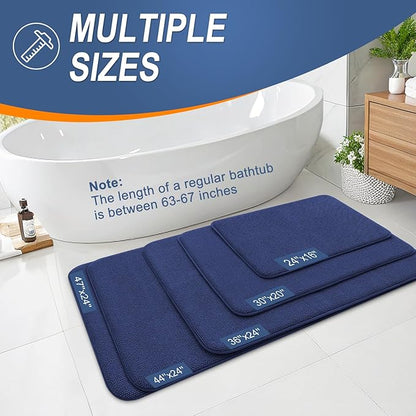 OLANLY Thick Memory Foam Bath Mat Rug 36x24, Extra Soft Absorbent Bathroom Rug, Quick Dry Bath Mats, Non-Slip, Machine Washable Carpet, Tub and Shower, Home Decor Accessories, Twilight Sapphire