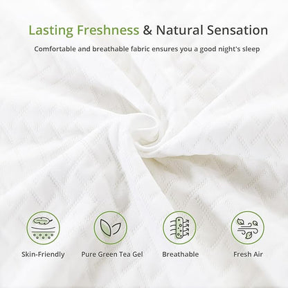 6 Inch Twin Mattress for Kids, Memory Foam Mattress with Cooling Green Tea Gel, Relieve Pressure with Medium Firm Support, CertiPUR-US Certified, 75''L x 38''W, White