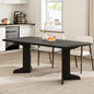 71" Dining Table for 6 to 8 People, Modern Dinner Table with Unique Wooden Legs, Rectangle Dining Table for Kitchen, Dining Room & Living Room, Black
