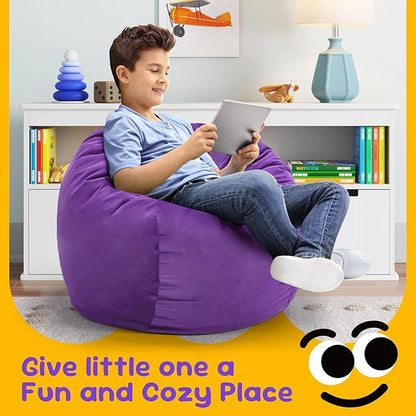 Hobestluk Bean Bag Chairs 2.5FT Bean Bag Chair with Memory Foam Filled & Machine Washable Cover,Beanbag Chair, Small Bean Bag Chairs for Playroom, Living Room, Bedroom