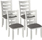 Solid Wood Dining Chair Set of 4, Kitchen Dining Room Chair with Upholstered Cushion & Wooden Legs, Modern Wood Side Chairs for for Kitchen, Washed Gray