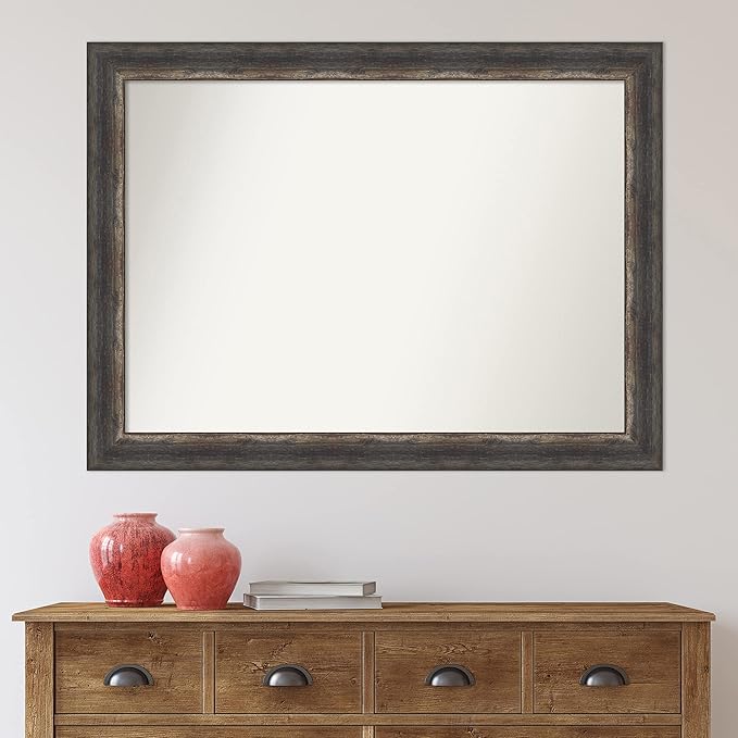 Amanti Art Bronze Bathroom Mirror for Over Sink, 35x46 Ballroom Bronze Rectangle Vanity Mirror, X-Large Traditional Frame, Hangs Horizonally and Vertically, Bathroom Wall Decor, Non-Beveled Edge
