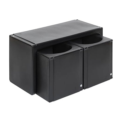 ECR4Kids Tri-Me Table and Cube Chair Set, Multipurpose Furniture, Black, 3-Piece