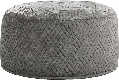 Hobestluk Bean Bag Chairs Adults Beanbag Chair with Filler Large Bean Bags with Fluffy Embossed Cover, Giant Bean Bag Chairs for Adults (Grey, 3FT - 36” x 36” x 22”)