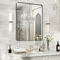28×36 Black Bathroom Mirror, Rectangular Bathroom Vanity Mirror for Wall with Rounded Corners & Aluminum Alloy Frame, Tempered-Glass, Modern, Farmhouse, Horizontal/Vertical, Entryway, Bedroom