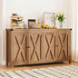 DWVO 55'' Sideboard Buffet Cabinet with Storage, Farmhouse Kitchen Storage Cabinet with Doors, Large Coffee Bar Cabinets with Adjustable Shelves for Kitchen, Living Room, Oak