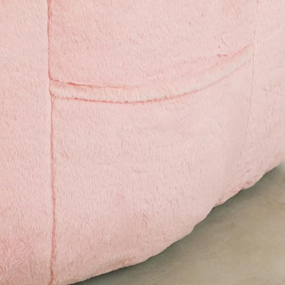 Furniliving Bean Bag Chair, Giant Bean Bag Chair Stuffed Floor Sofa for Adults Comfy Bean Bag Sofa with Back Support, Oversized Bean Bag Couch for Living Room Bedroom Dorm Office, Faux Leather, Pink
