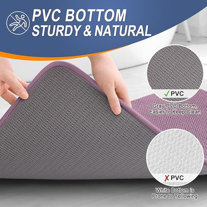 OLANLY Thick Memory Foam Bath Mat Rug 30x20, Extra Soft Absorbent Bathroom Rug, Quick Dry Bath Mats, Non-Slip, Machine Washable Carpet for Bathroom, Tub and Shower, Home Decor Accessories, Deep Plum