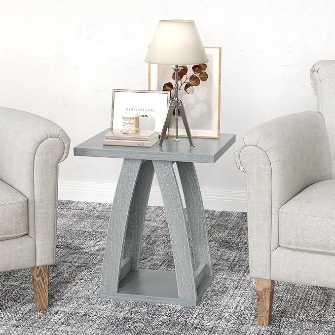 End Tables Living Room Set of 2. Side Tables Living Room. Side Table Beside Sofa. Modern End Table for Home. Slate Grey End Tables Set of 2