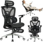 Ergonomic Mesh Office & Gaming Chair with Footrest, High Back Home Office Desk Chair, Comfortable 3D Lumbar Support, 130° Tilt, Adjustable Seat Depth, Adjustable 6D Armrest & 3D Headrest