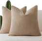 Foindtower Pack of 2 Textured Boucle Throw Pillow Covers Accent Solid Pillow Cases Cozy Soft Decorative Couch Cushion Case for Chair Sofa Bedroom Living Room Home Decor, 20 x 20 Inch,Taupe Khaki Camel