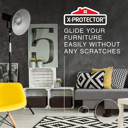 Felt Furniture Sliders Hardwood Floors X-PROTECTOR – 8 PCS 4 3/4 inch Furniture Sliders – Heavy Duty Felt Sliders Hard Surfaces – Move Your Furniture Easily & Safely!